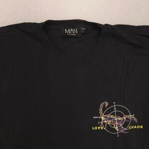 BooHooMan Live to Die Long Sleeve Crew Neck T Shirt Mens Size 3XL Black
